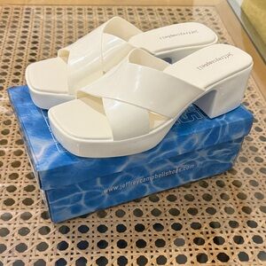 Jeffrey Campbell Cream Platform Sandals